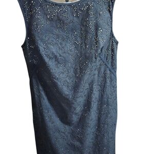 Ann Taylor Loft Black Eyelet Embroidered Sleeveless Dress Size 6